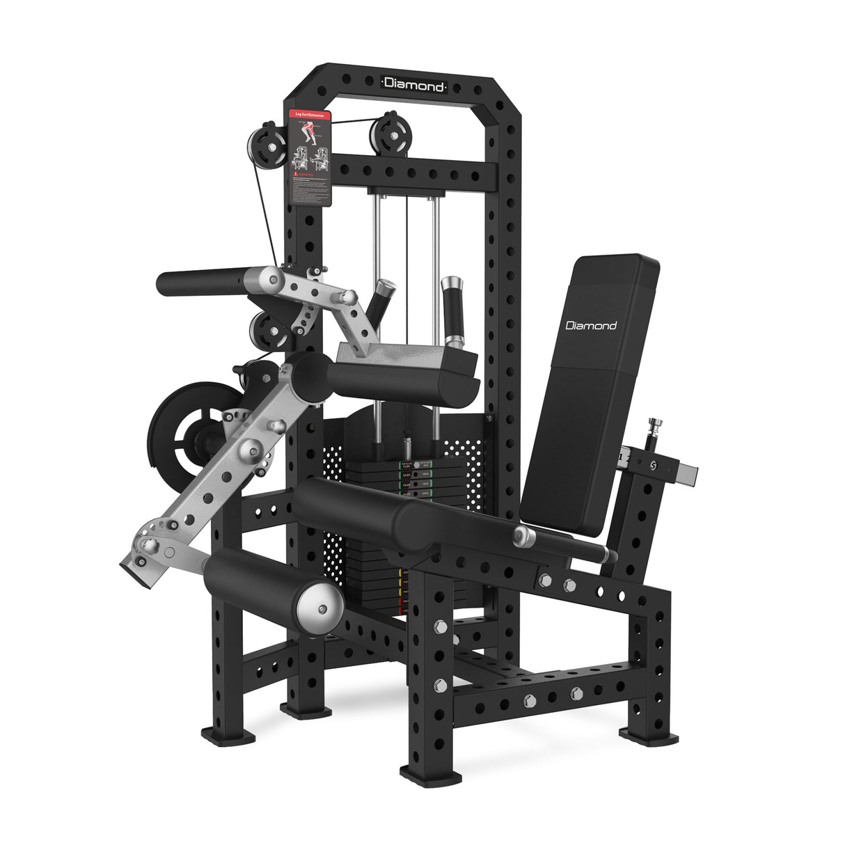 COMBO LEG EXTENSION / LEG CURL SEDUTO della serie srigs Plate Loaded Linea Diamond Fitness Cod. WS300-COMBOSEATEDLEG
