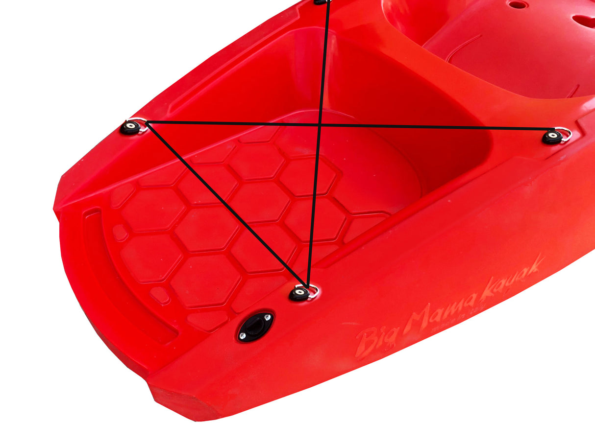 Canoa da mare monoposto Jolly basic Big Mama kayak - canoa da 260 cm + 1 pagaia in omaggio Made in Italy - Rosso