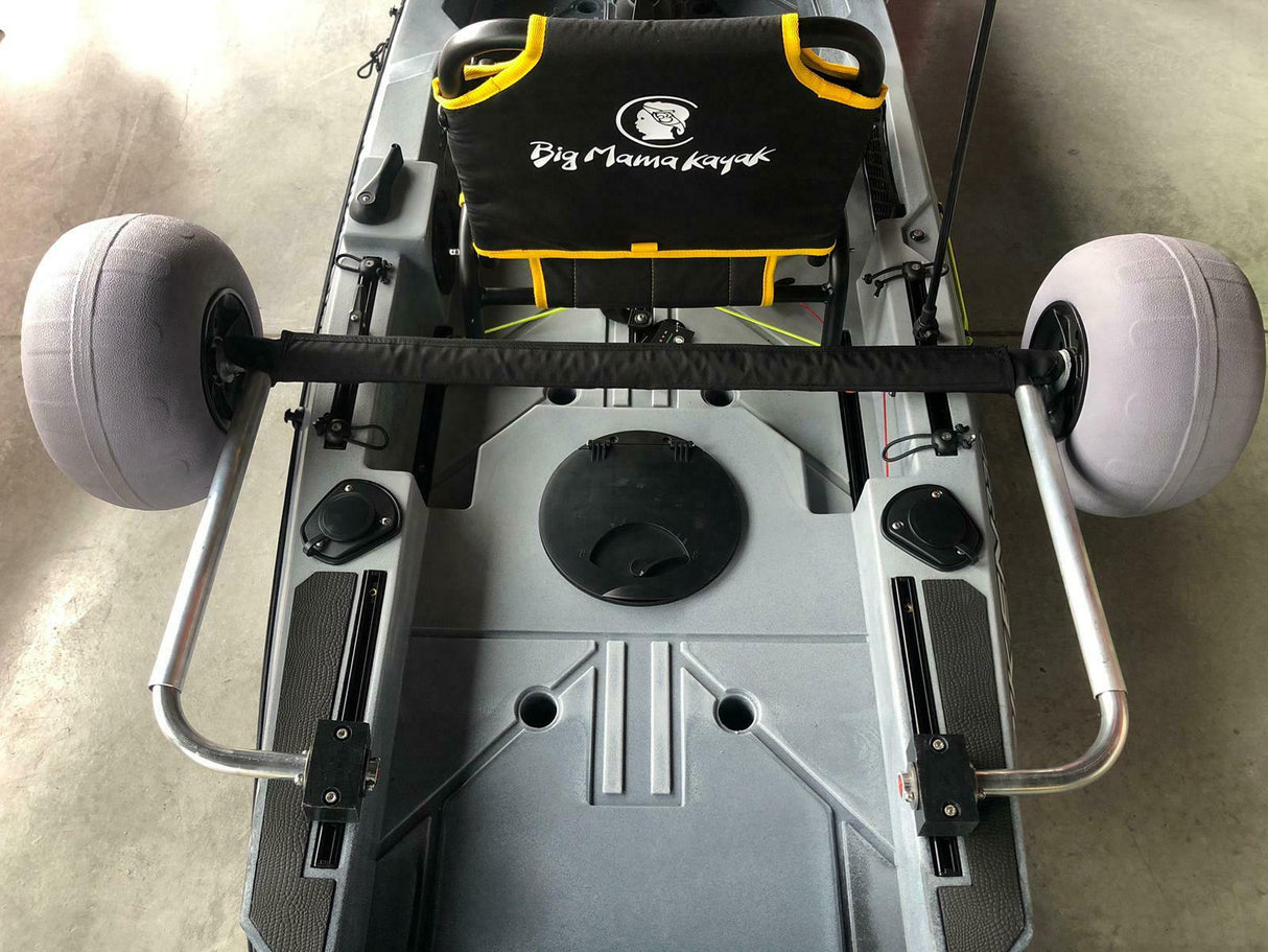 carrello retrattile integrabile per Triken 330 Big Mama Kayak, incluse ruote da sabbia