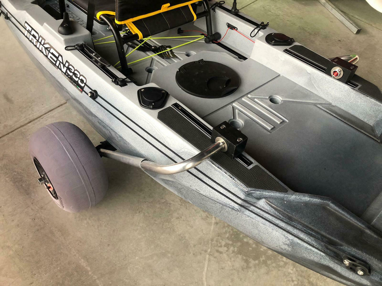carrello retrattile integrabile per Triken 330 Big Mama Kayak, incluse ruote da sabbia