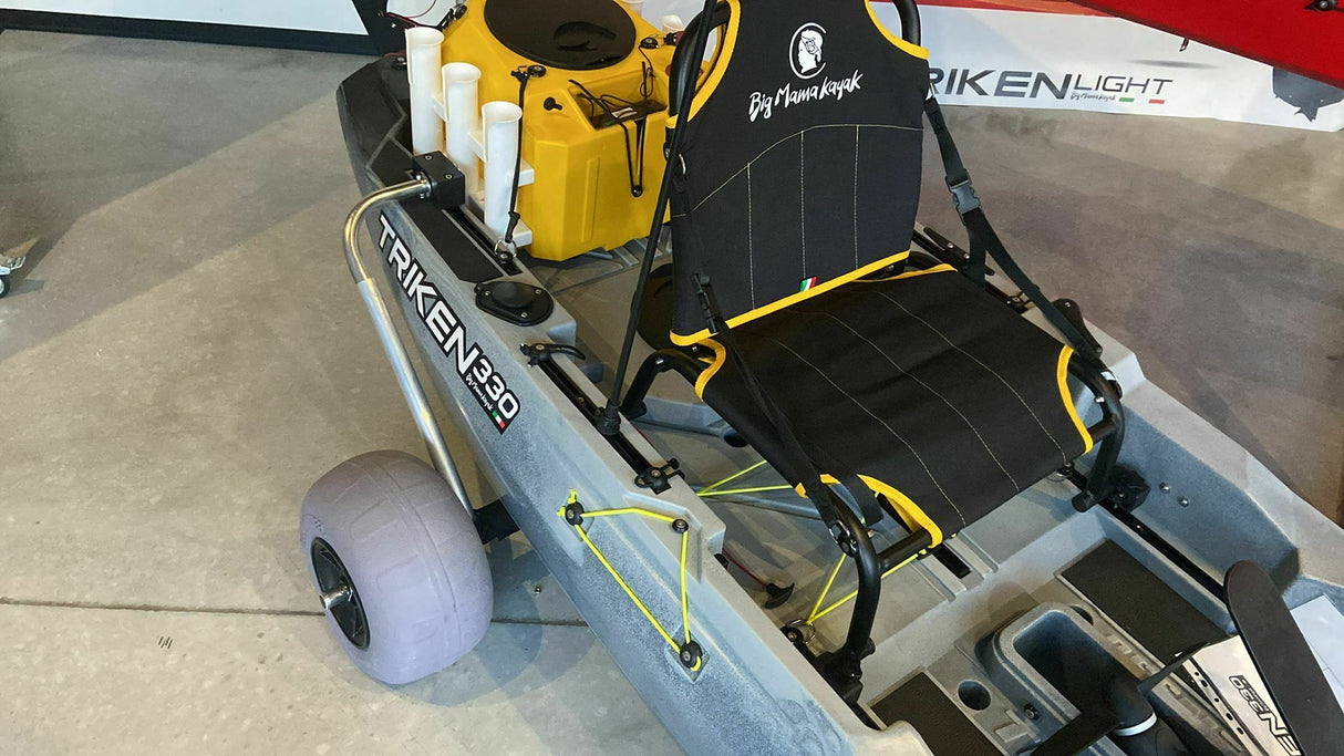 carrello retrattile integrabile per Triken 330 Big Mama Kayak, incluse ruote da sabbia