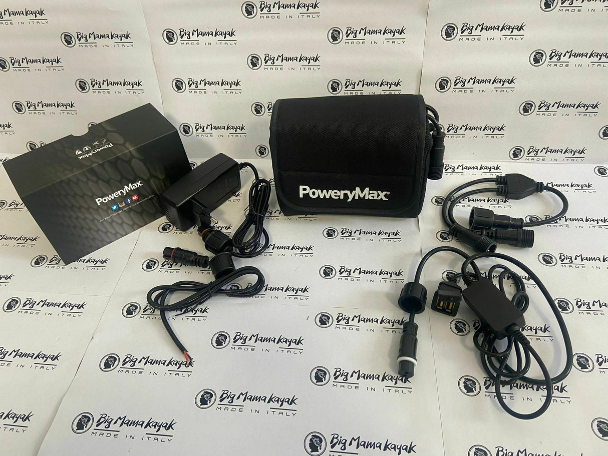 kit PLUS batteria lithio PX 25 - Powery Max da 25 ampere, incluso caricabatteria 1 sdoppiatore + 1 adattatore USB doppia porta