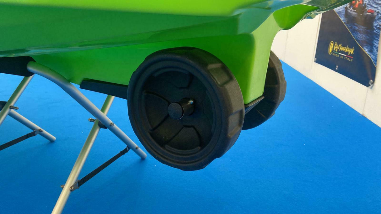 MOJITO BIG MAMA KAYAK canoa con 2 + 1 Posti, 380 Cm + 2 Gavoni + 2 ruote integrate + 2 Pagaie + 2 Seggiolini (FULL PACK)