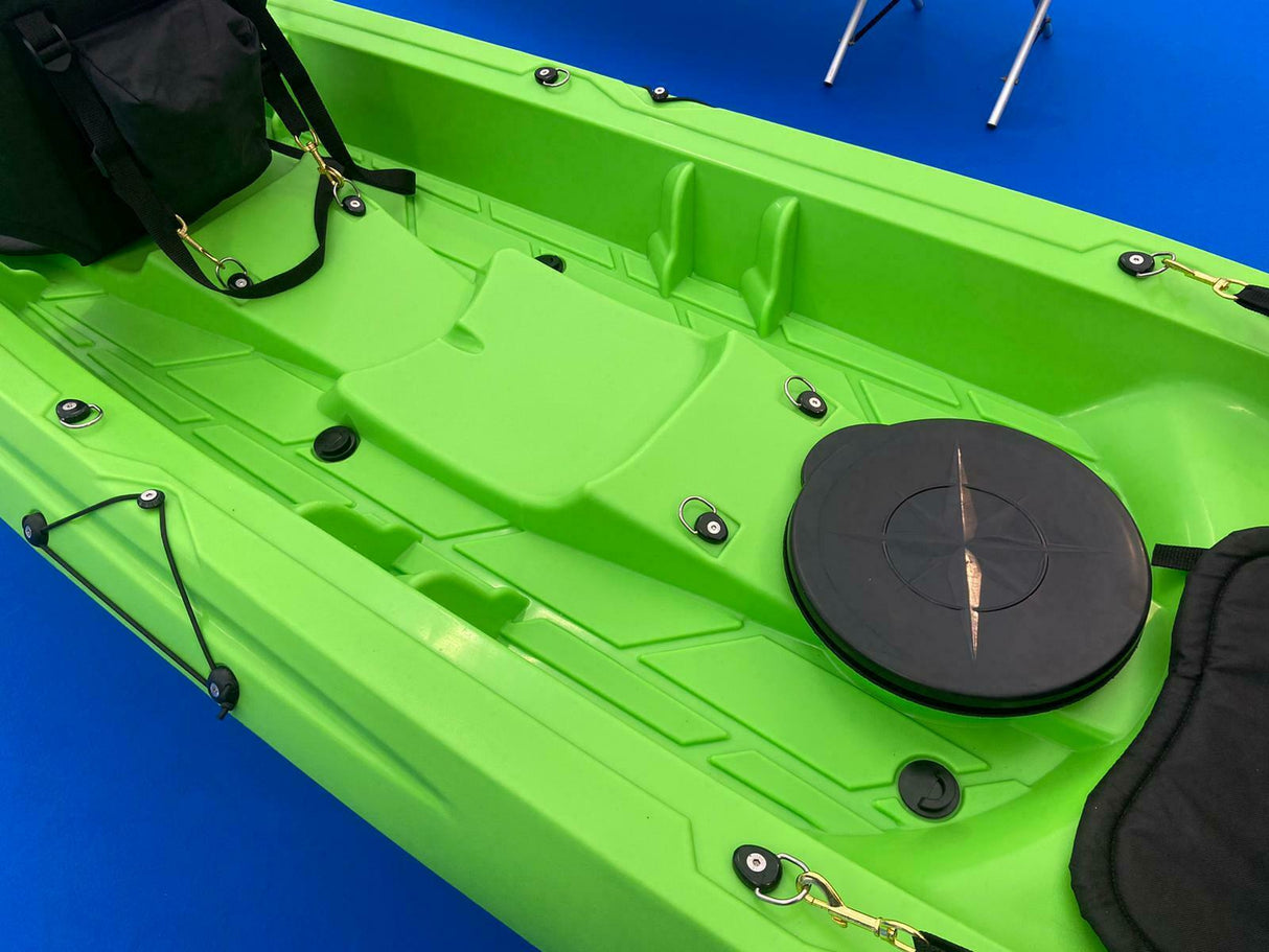 MOJITO BIG MAMA KAYAK canoa con 2 + 1 Posti, 380 Cm + 2 Gavoni + 2 ruote integrate + 2 Pagaie + 2 Seggiolini (FULL PACK)