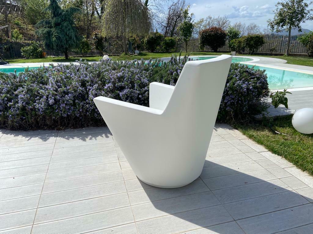Poltrona arredo giardino da esterno polietilene modello Sara- Made in Italy