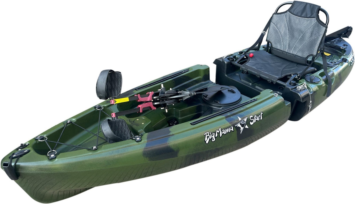 Kayak divisibile a pedali con pinne BIG MAMA START S300 + 2 portacanne orientabili
