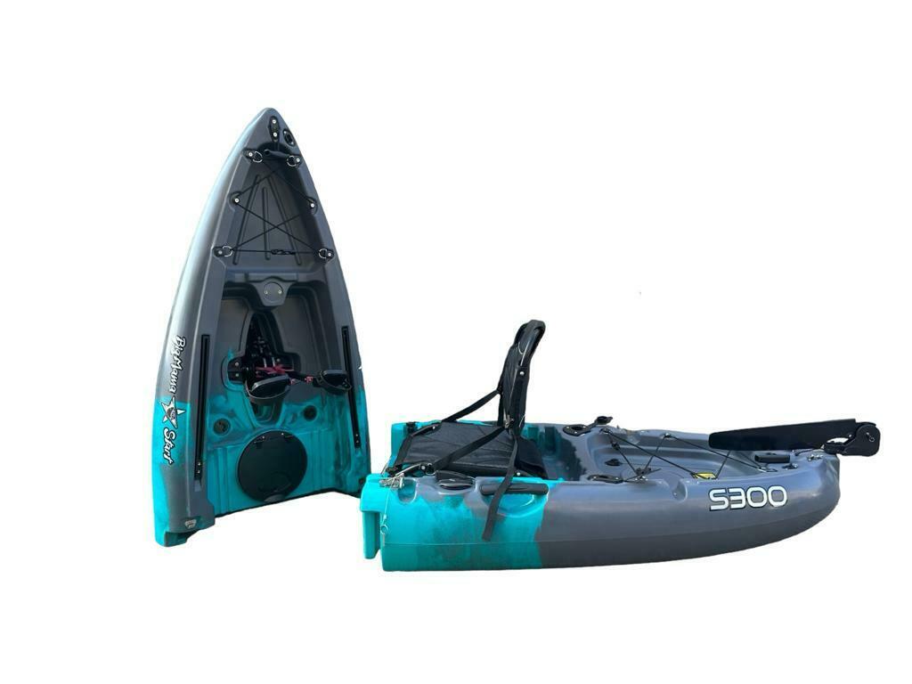 Kayak divisibile a pedali con pinne BIG MAMA START S300 colore BLUE GRAY