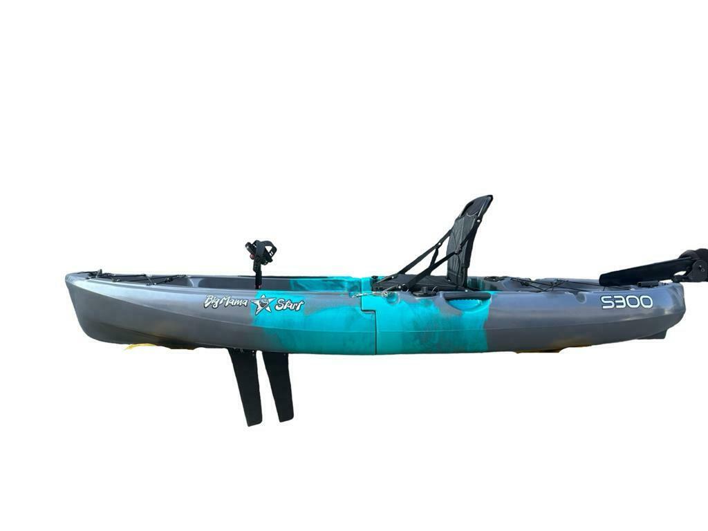 Kayak divisibile a pedali con pinne BIG MAMA START S300 + 2 portacanne orientabili