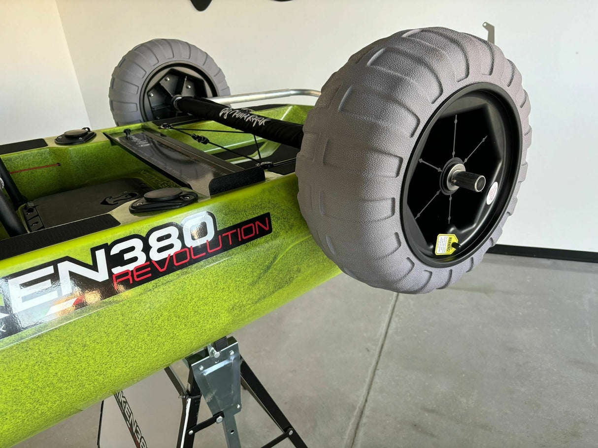 Carrello retrattile alluminio per Triken 380 con ruote sabbia maggiorate diam. 40 cm