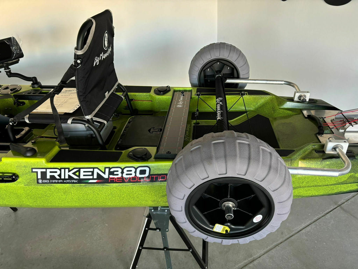 Carrello retrattile alluminio per Triken 380 con ruote sabbia maggiorate diam. 40 cm