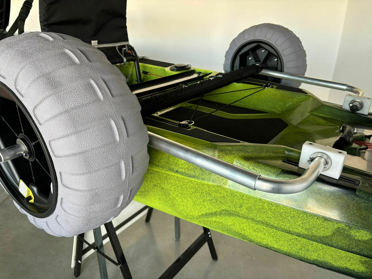 Carrello retrattile alluminio per Triken 380 con ruote sabbia maggiorate diam. 40 cm