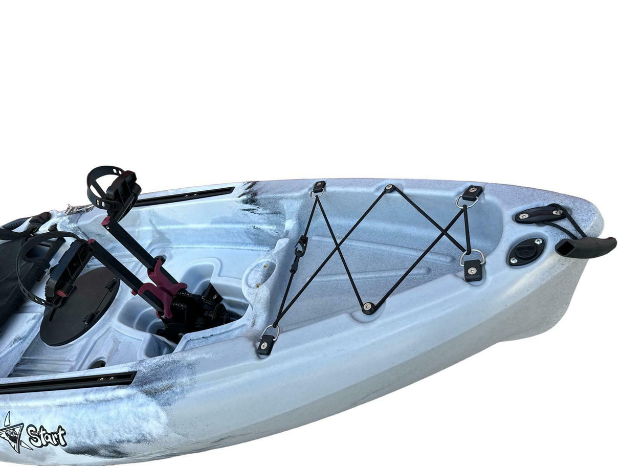 KAYAK A PEDALI DIVISIBILE IN 2 CON PINNE BIG MAMA START S300 colore bianco nero