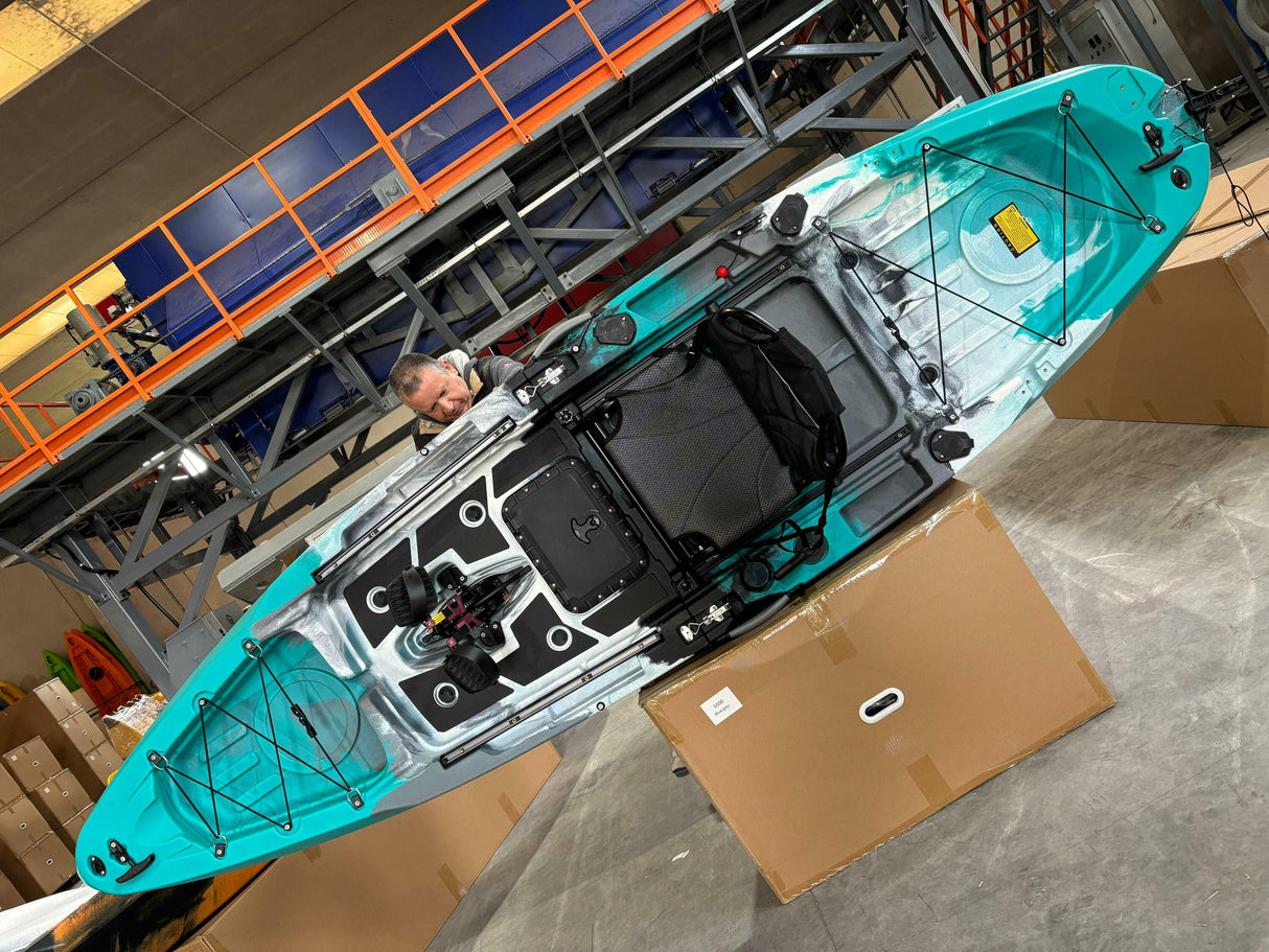 canoa monoposto divisibile a pedali con pinne BIG MAMA START S500 componibile - colore BLUE GREY