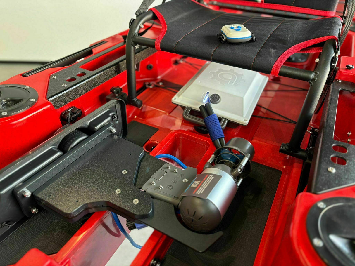 motore elettrico per kayak Bixpy K1 Outboard Kit con batteria PP-378 Wh v4 + Adattatore Triken Hoodoo Pedal Drive