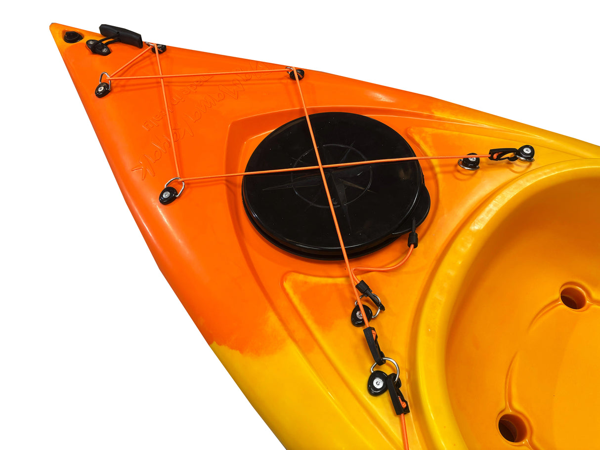 Kayak monoposto Privat 2.0 Fishing Limited edition Big Mama Kayak canoa da pesca 295 cm + 3 portacanne + 2 gavoni + 1 pagaia + seggiolino (FULL PACK) - NEMO ORANGE