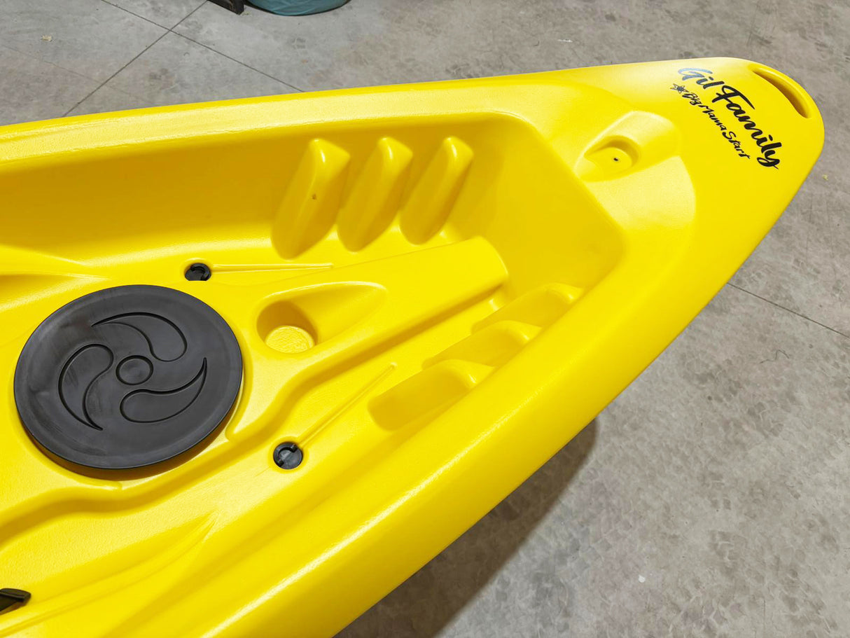 kayak da mare e lago 3 posti modelli GIL FAMILY, inclusi 2 sedili e 2 pagaie e ruote di trasporto col. GIALLO