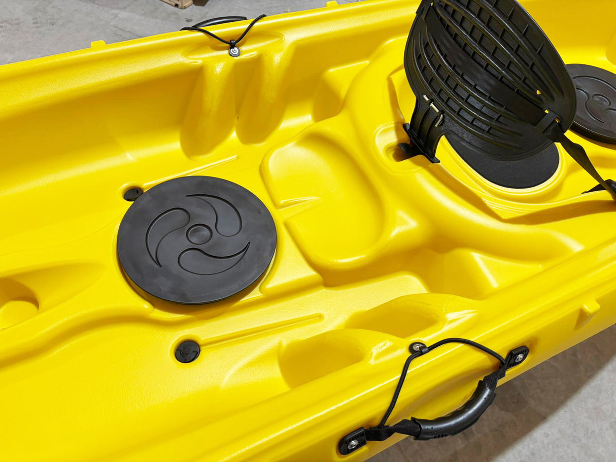 kayak da mare e lago 3 posti modelli GIL FAMILY, inclusi 2 sedili e 2 pagaie e ruote di trasporto col. GIALLO