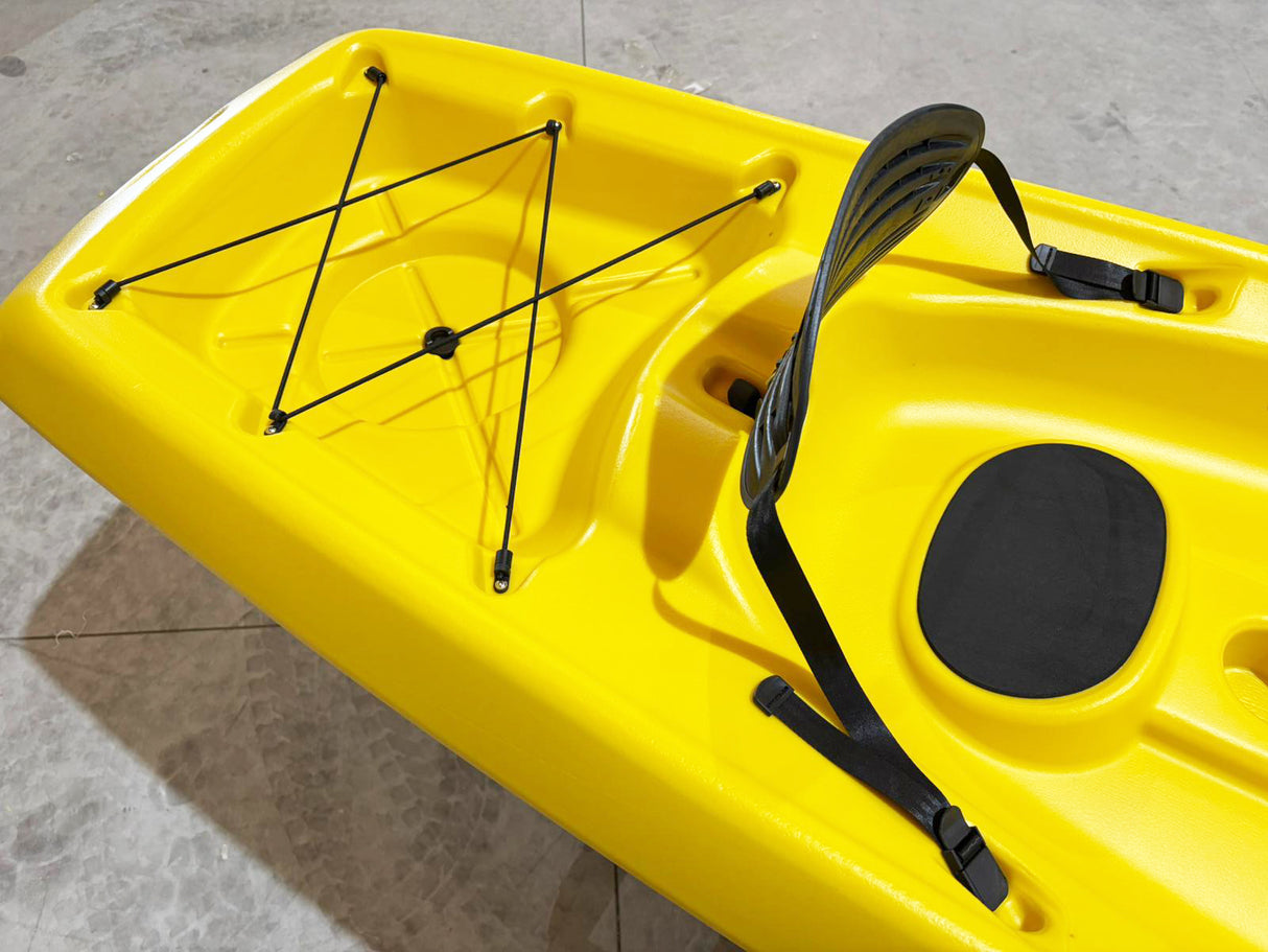 kayak da mare e lago 3 posti modelli GIL FAMILY, inclusi 2 sedili e 2 pagaie e ruote di trasporto col. GIALLO