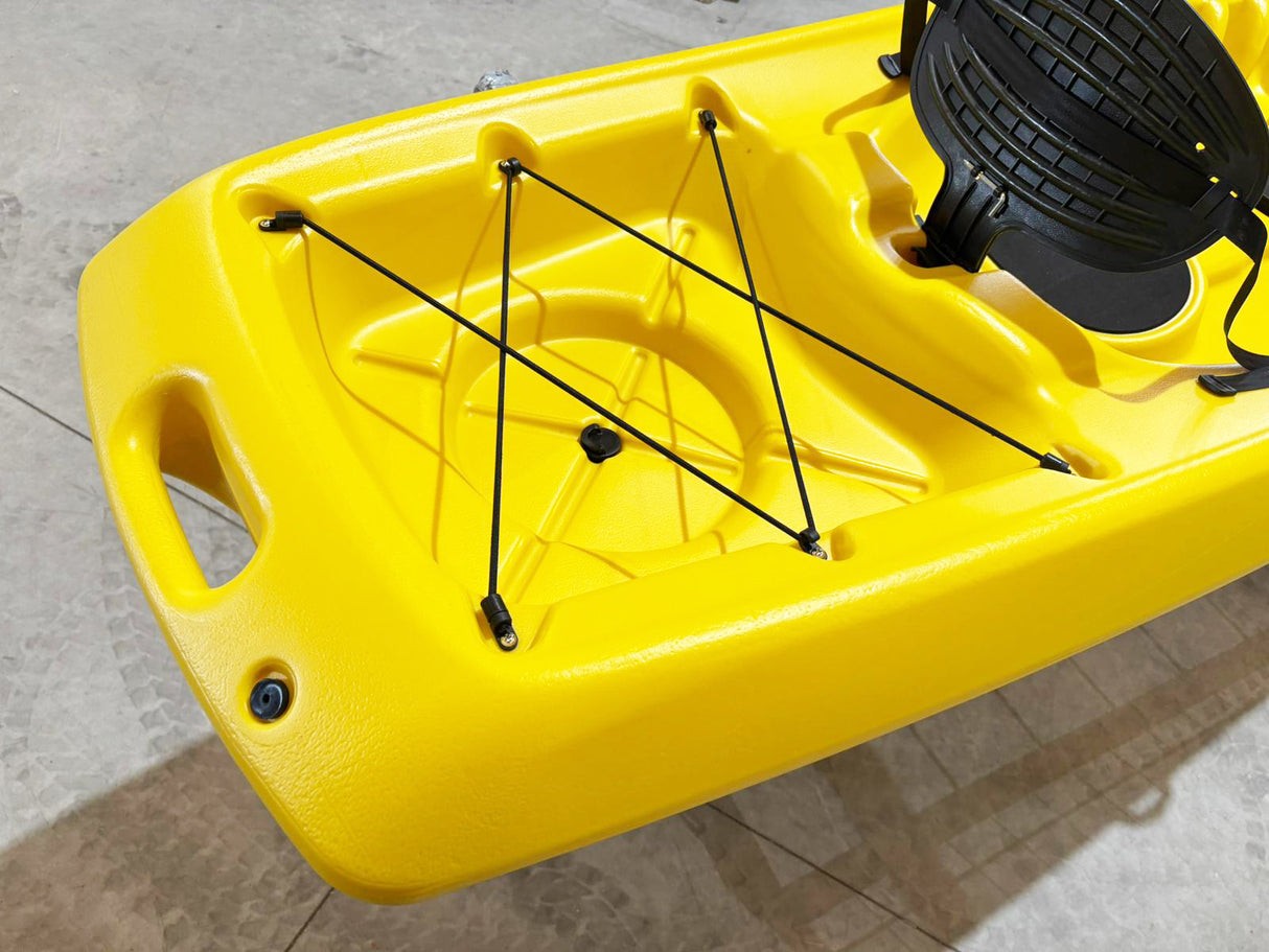 kayak da mare e lago 3 posti modelli GIL FAMILY, inclusi 2 sedili e 2 pagaie e ruote di trasporto col. GIALLO