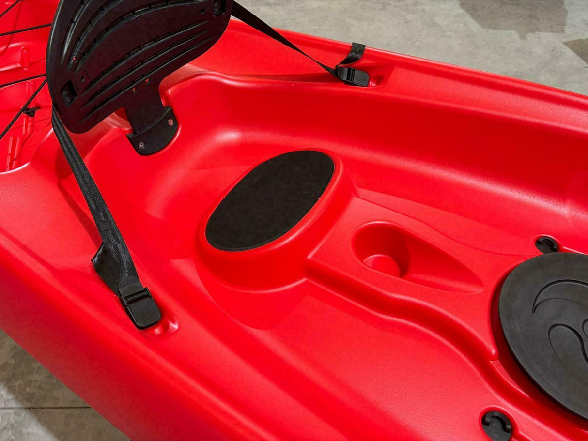 kayak da mare e lago 3 posti modelli GIL FAMILY, inclusi 2 sedili e 2 pagaie e ruote di trasporto col. rosso