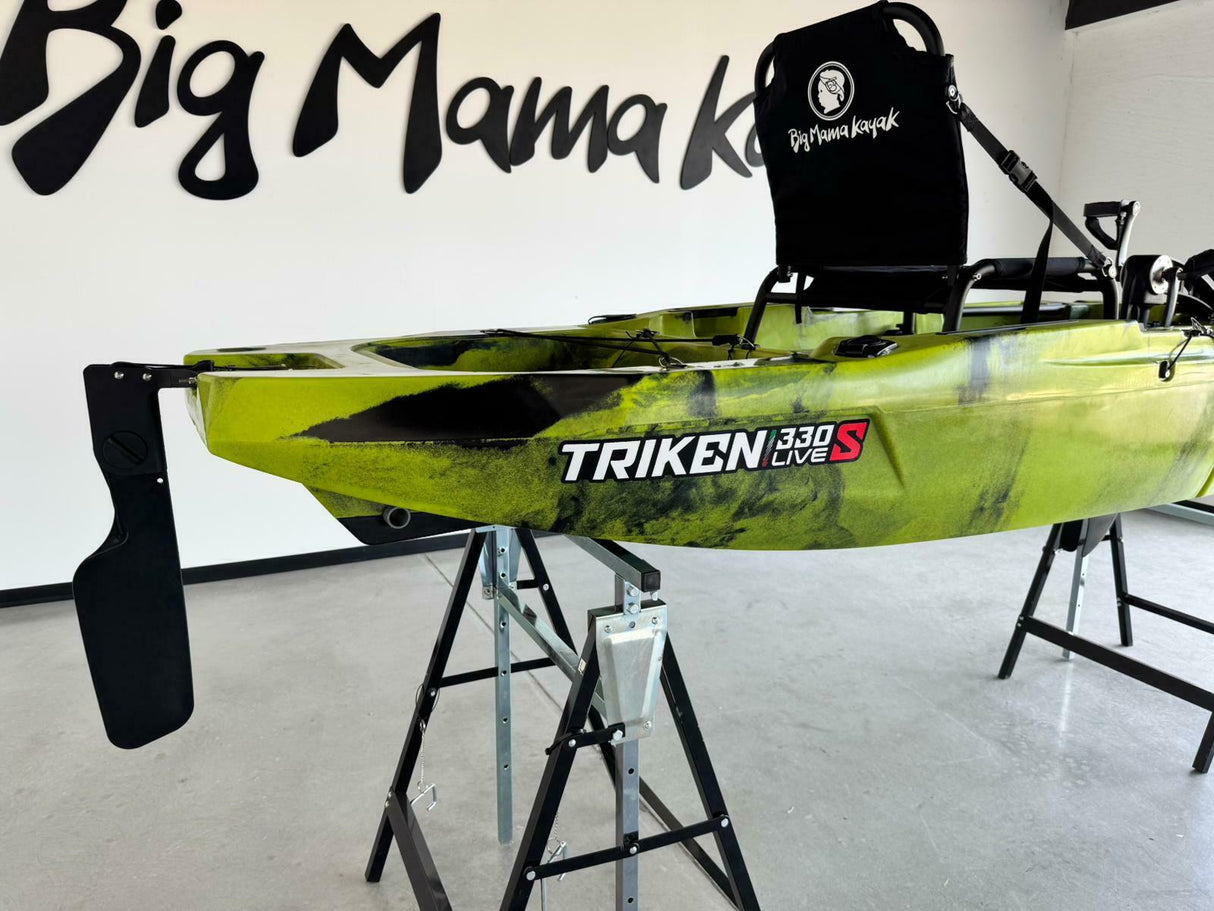 Kayak a Pedali divisibile Big Mama Triken 330 S live, con ruote e vasca del vivo