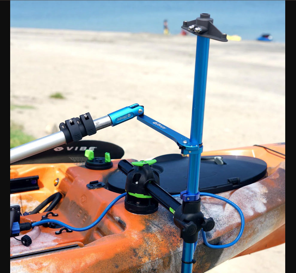motore elettrico per kayak Bixpy K1 Outboard Kit con batteria PP-378 Wh v4 + Adattatore Bixpy Railblaza Universal Hexx + Add Pole Steering con maniglia telescopica