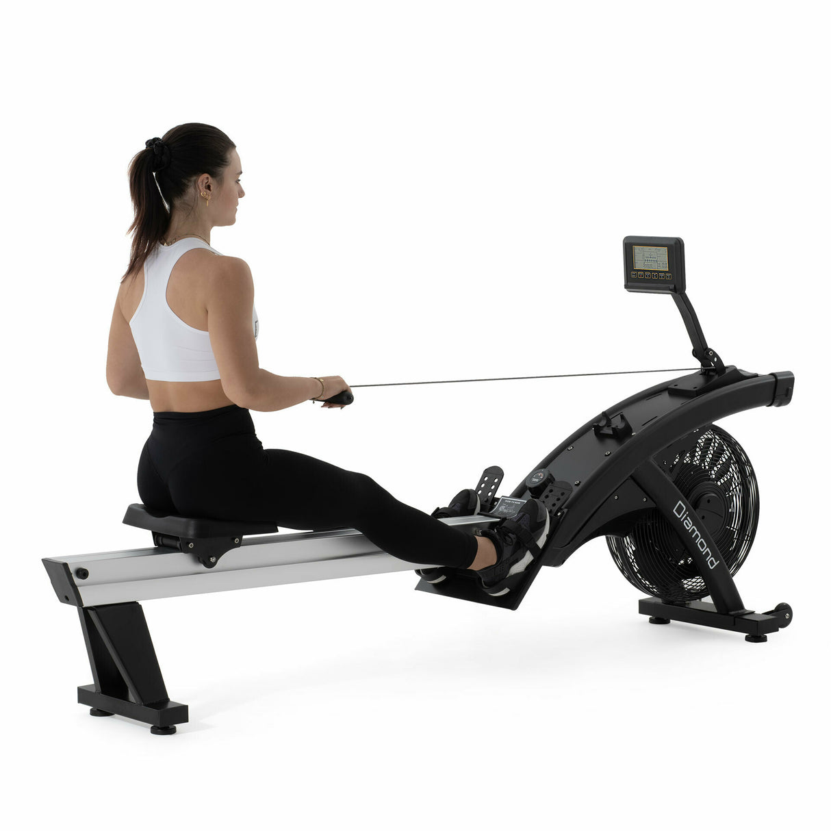 Air Rower R-air- P vogatore Linea Diamond Professionale - resistenza ad aria e magnetica 12 livelli manuali, trasmissione a cinghia + ricev. cardio Polar COD.R-AIR-P