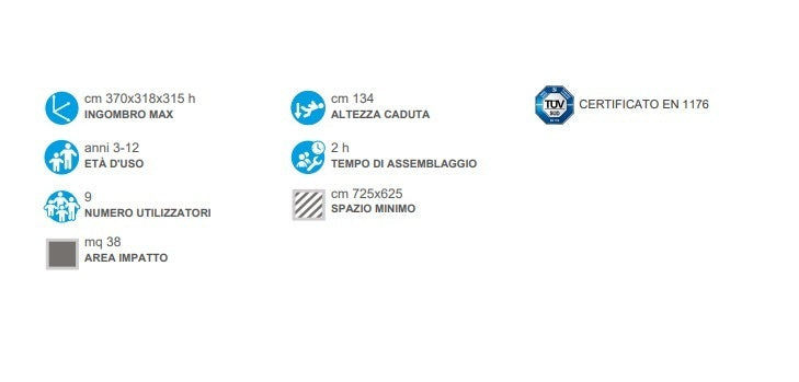 Torretta Alabama Con Scivolo In Vetroresina Cod.803SF A/B Da Interrare Open D Giochi - En 1176 Certificati Tuv