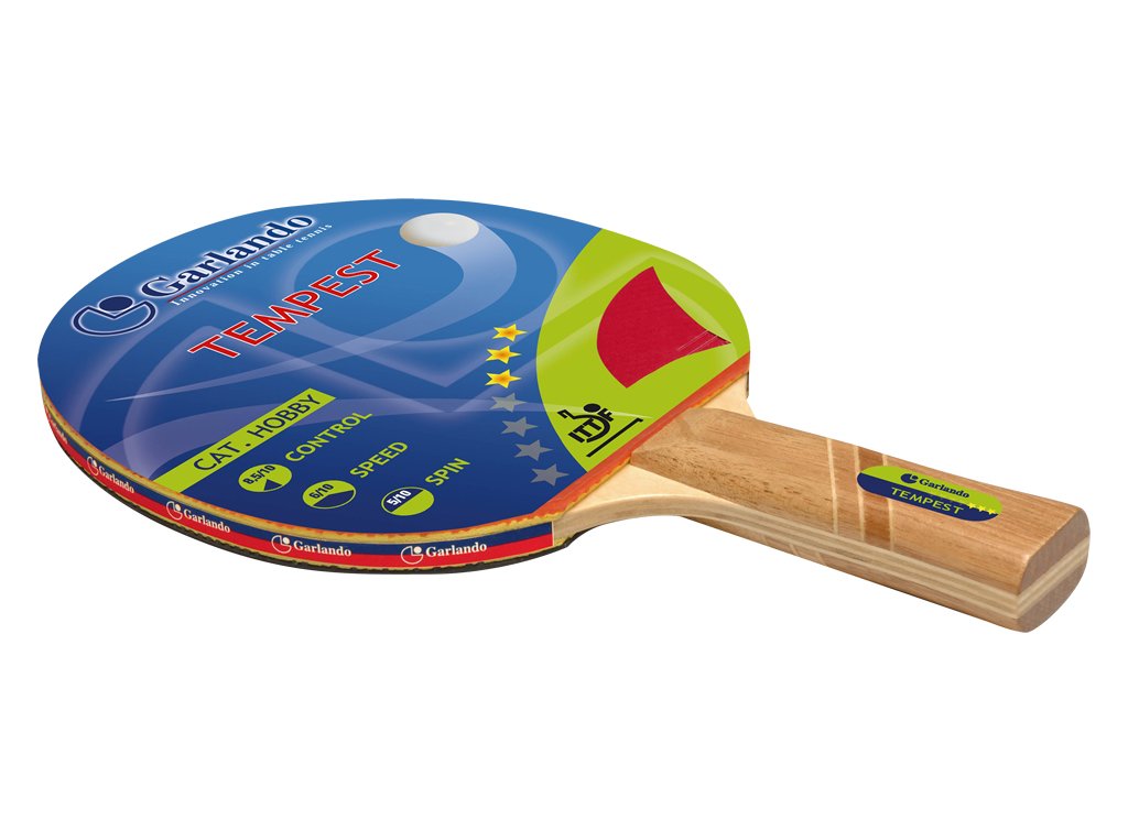 Racchetta Tennis Tavolo- Ping Pong Garlando Tempest 3 Stelle Approvata da ITTF cd.2C4-115