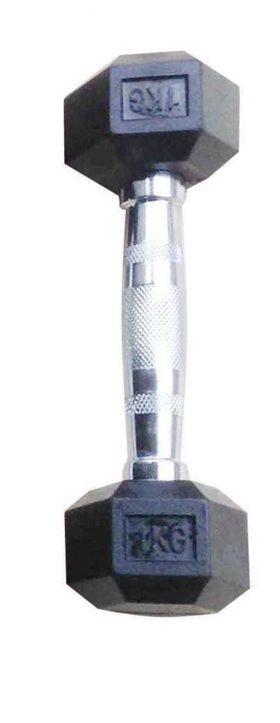 Manubrio Esagonale Gommato - 2 kg. Linea Toorx MEG-2