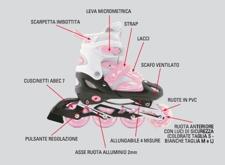 Pattini in Linea FIREWHEEL Rosa taglia L COD.GRG-022 (dal 38 al 41) Nextreme