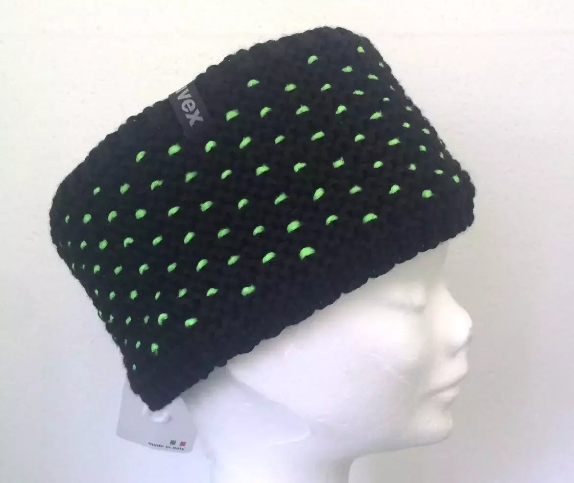 Fascia Puntini In Lana Interno In Pile Nero Verde Cod.uv16-2.d