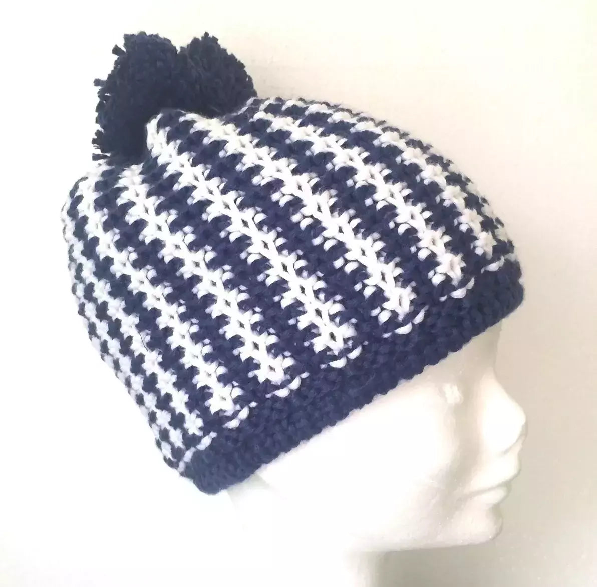 Cappello In Lana Blu/bianco Con Pon Pon Interno In Pile Uvex Cod.uv-l.1