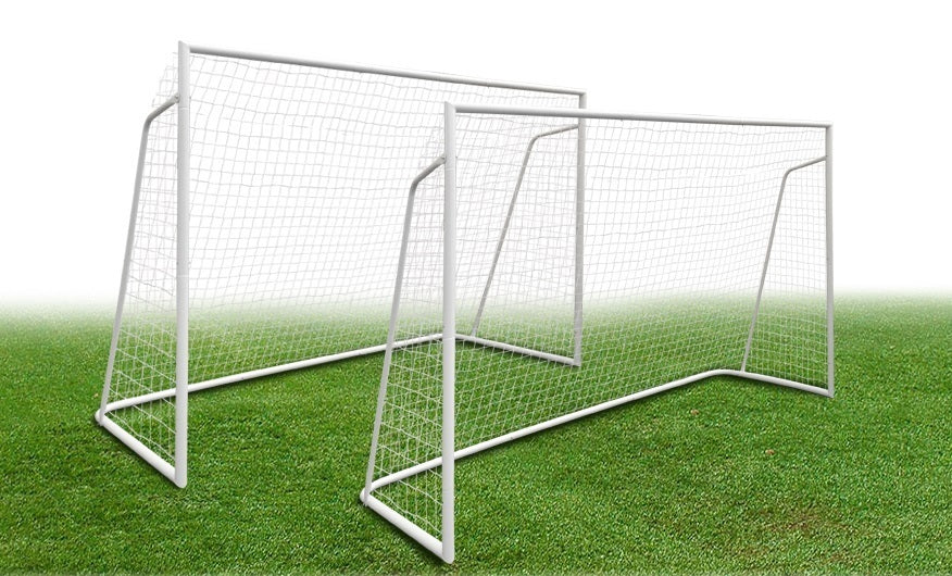Set di 2 porte da calcio regolamentare a tubi maggiorati da 50 mm mod. ULTRA BIG CHAMP misure regolamentari 3 x 2 metri - BIGAMMA