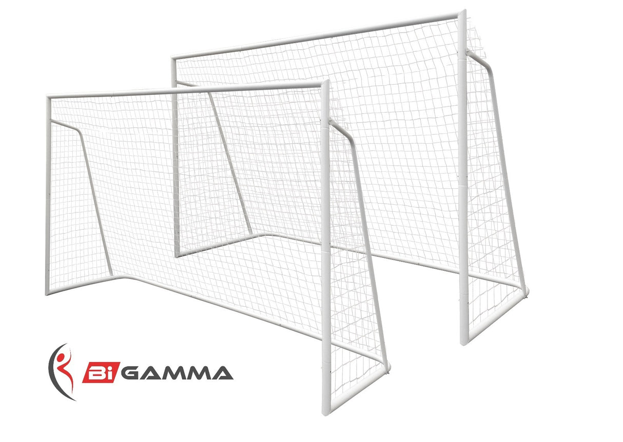 Set di 2 porte da calcio regolamentari mod.BIG CHAMP tubi maggiorati da 45 mm - misure 3 x 2 metri - BIGAMMA