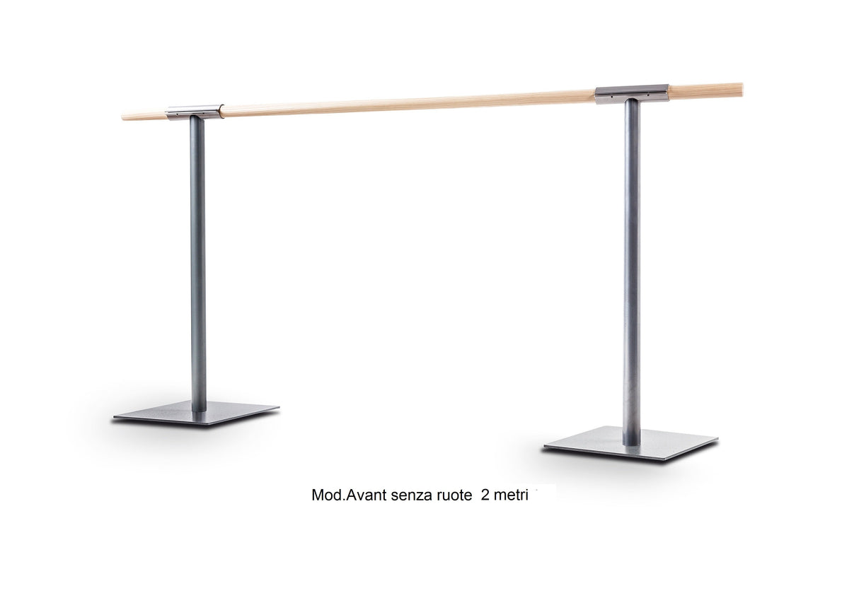 Sbarra Danza Mobile Mod. Avant Senza Ruote Con Una Sbarra In Legno Di Pino Lunghezza 2 Metri - Base In Acciaio Cod.30591822
