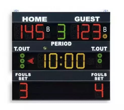 Tabellone Elettronico Segnapunti Omologato Fiba 200x180x9cm - Versione Con Scritte Fisse: Locali-ospiti Indicato Per Pallacanestro , Calcio A 5, Pallavolo, Tennis. Fs-120 Art.240