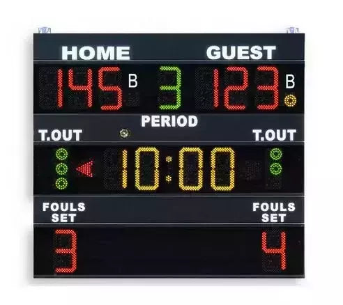 Tabellone Elettronico Segnapunti Omologato Fiba 200x180x9cm.- Versione Con Scritte Fisse: Locali-ospiti Indicato Per Pallacanestro (basket), Calcio A 5 (futsal), Pallavolo (volley), Tennis. Fs-130n Art.242n