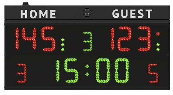 Tabellone Segnapunti Multisport - Pallacanestro, Pallavolo, Calcio A 5, Pallamano, Pallanuoto,ping Pong, Pugilato, Adatto In Piccoli Palazzetti Sportivi. Omologato Fiba, Livello 3. Cod.fc50h20 Art.3045020 - 140x73x9cm