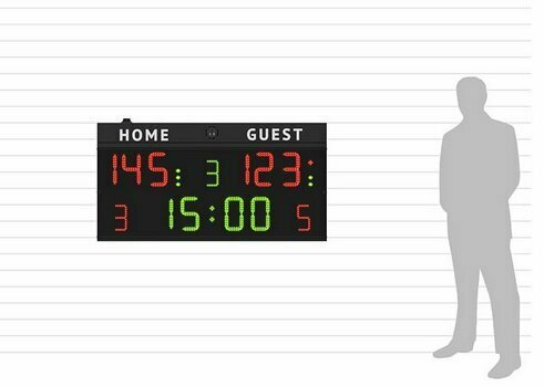 Tabellone Segnapunti Multisport - Pallacanestro, Pallavolo, Calcio A 5, Pallamano, Pallanuoto,ping Pong, Pugilato, Adatto In Piccoli Palazzetti Sportivi. Omologato Fiba, Livello 3. Cod.fc50h20 Art.3045020 - 140x73x9cm