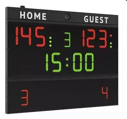 Tabellone Segnapunti Multisport - Pallacanestro, Pallavolo, Calcio A 5, Pallamano, Pallanuoto,ping Pong, Pugilato, Hockey Su Ghiaccio E Pista, Badminton Cod.fc54h20 Art.3045420 - 140x108x9cm Omologato Fiba