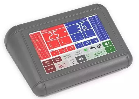 Console 700 Art.308-1 Console Touchscreen Multisport Di Facile Utilizzo Per La Gestione Di Segnapunti Elettronici Delle Serie Fc, Fs, Fw, Tm, Fos. Funzionamento Via Radio O Via Cavo. Batteria Interna Con Durata Tipica Di 14 Ore.