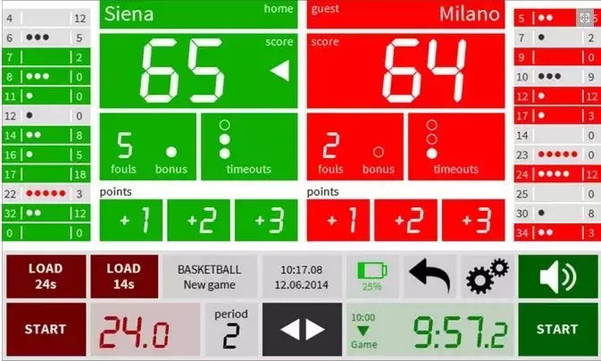 Console 700 Art.308-1 Console Touchscreen Multisport Di Facile Utilizzo Per La Gestione Di Segnapunti Elettronici Delle Serie Fc, Fs, Fw, Tm, Fos. Funzionamento Via Radio O Via Cavo. Batteria Interna Con Durata Tipica Di 14 Ore.