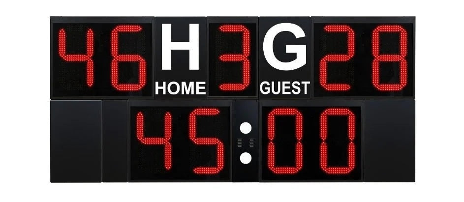 Tabellone Segnapunti Elettronico Da Esterno Per Calcio, Rugby, Hockey, Calcio A 5, Cod.fos-29 Art.300-29 Cm 259 X 118 X 15