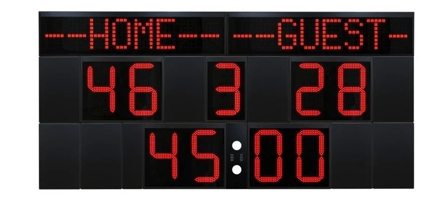 Tabellone Segnapunti Elettronico Da Esterno Per Il Calcio, Rugby, Hockey, Calcio A 5 Cod.fos-39 Art.300-39 Cm 333 X158 X 15cm