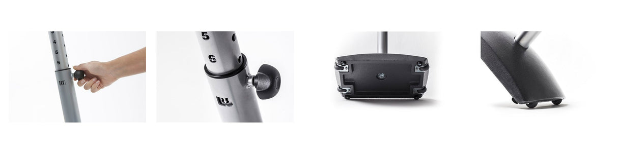 Sbarra Danza Mod.royale Altezza Regolabile 10 Posizioni - Base In Ghisa Con Ruote - 2 Sbarre In Legno Da 3 Metri Cod.30592421 Dinamica Ballet