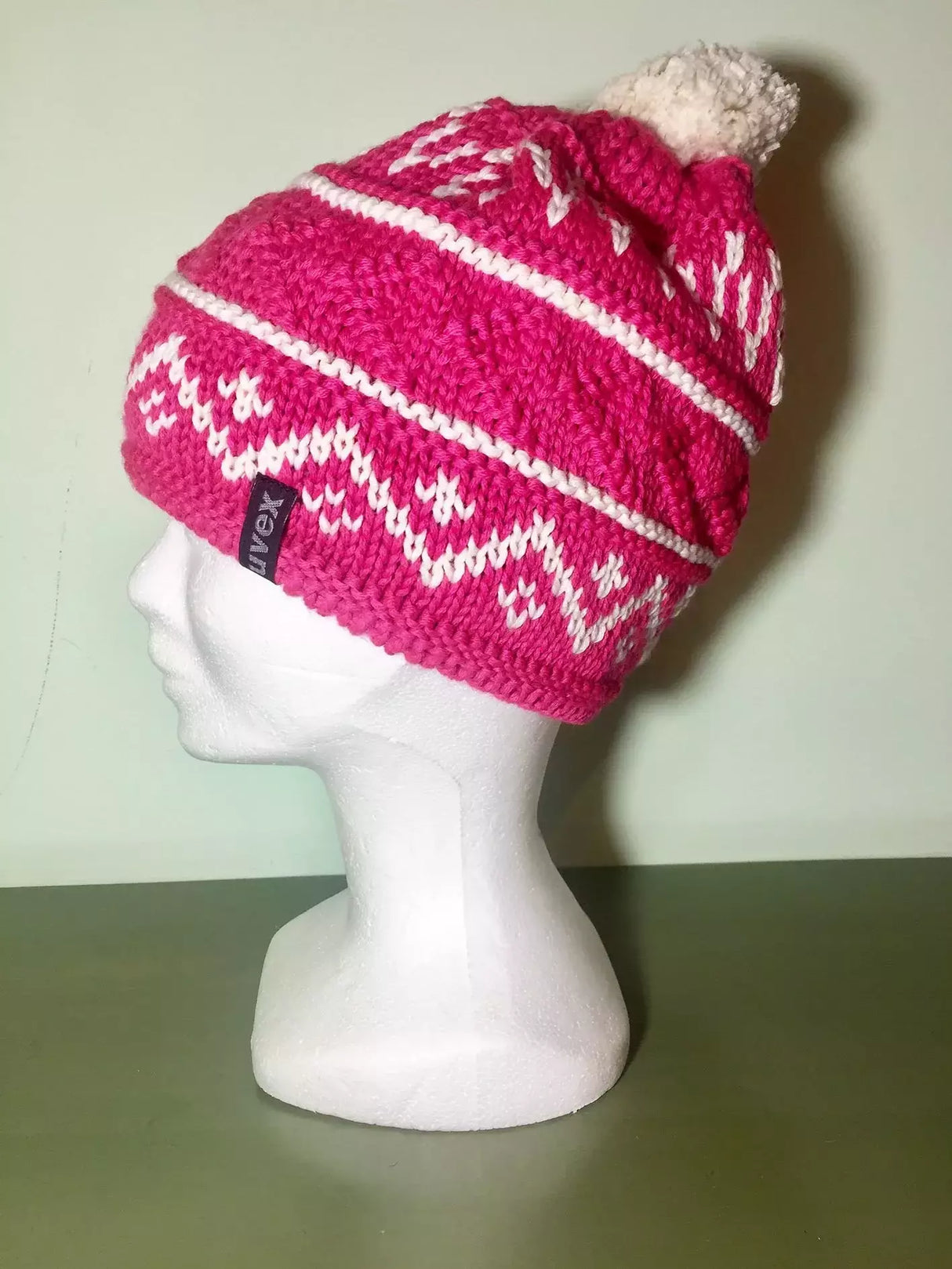 Cappello Lana Fucsia/bianco Con Pon Pon Interno In Pile Cod.uv18-7n236 Var 6 Uvex