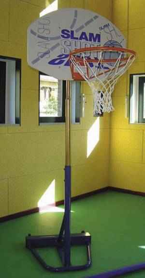 Ab1340/2n Canestro Su Colonna Trasportabile Con Tabellone Ovale E Basamento Smontabile