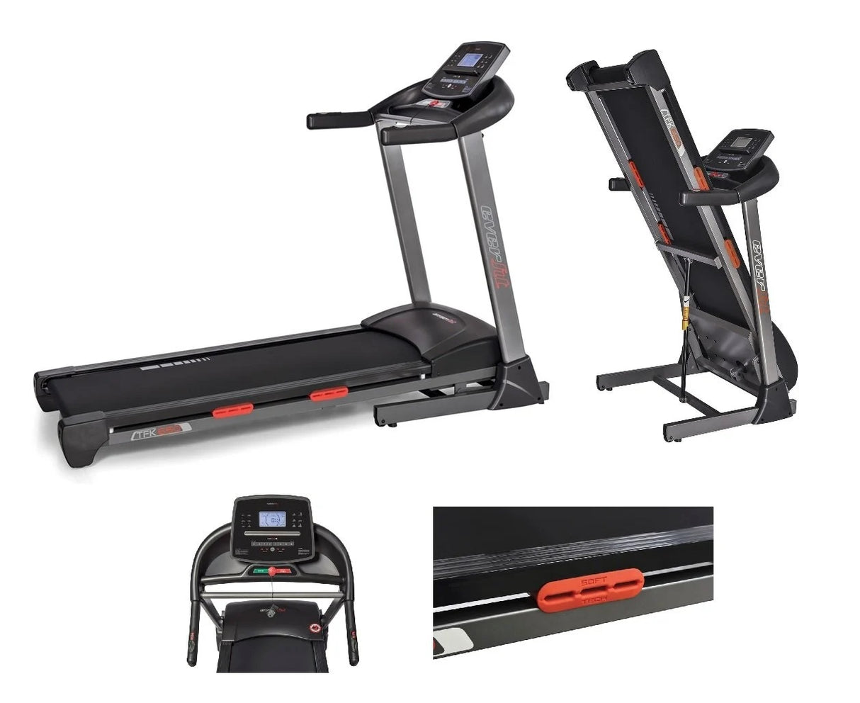 Tapis Roulant TFK-650 HRC con Inclinazione Elettrica Linea Everfit Peso utente max 120 kg Piano corsa 141 x 48 cm VELOCITA’ : 1 – 18 KM/H Tappeto Elettrico Palestra