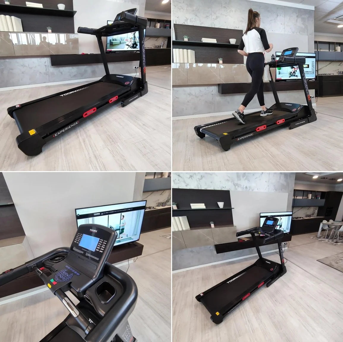 Tapis Roulant EXPERIENCE PLUS TFT HRC TFT 10,1" HD con Inclinazione Elettrica e Fascia Cardio Inclusa -APP Ready 3.0- Linea Toorx Velocità 1,0 - 22,0 Km/h Peso massimo utilizzatore 130 Kg Piano di corsa 50 x 151 cm Tappeto Elettrico Palestra
